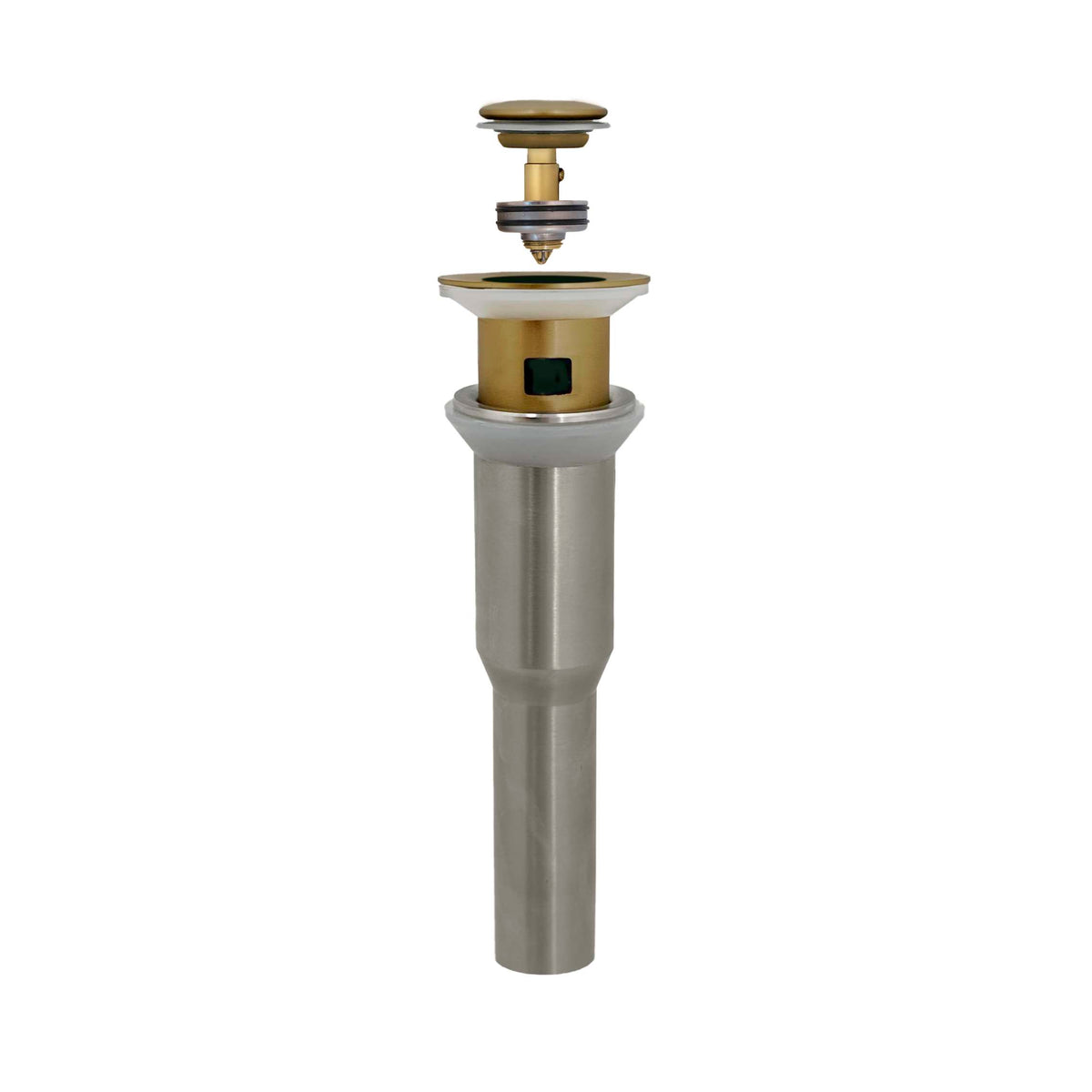 Stylish Pop-Up Bathroom Sink Drain with Overflow Brushed Gold D-700G