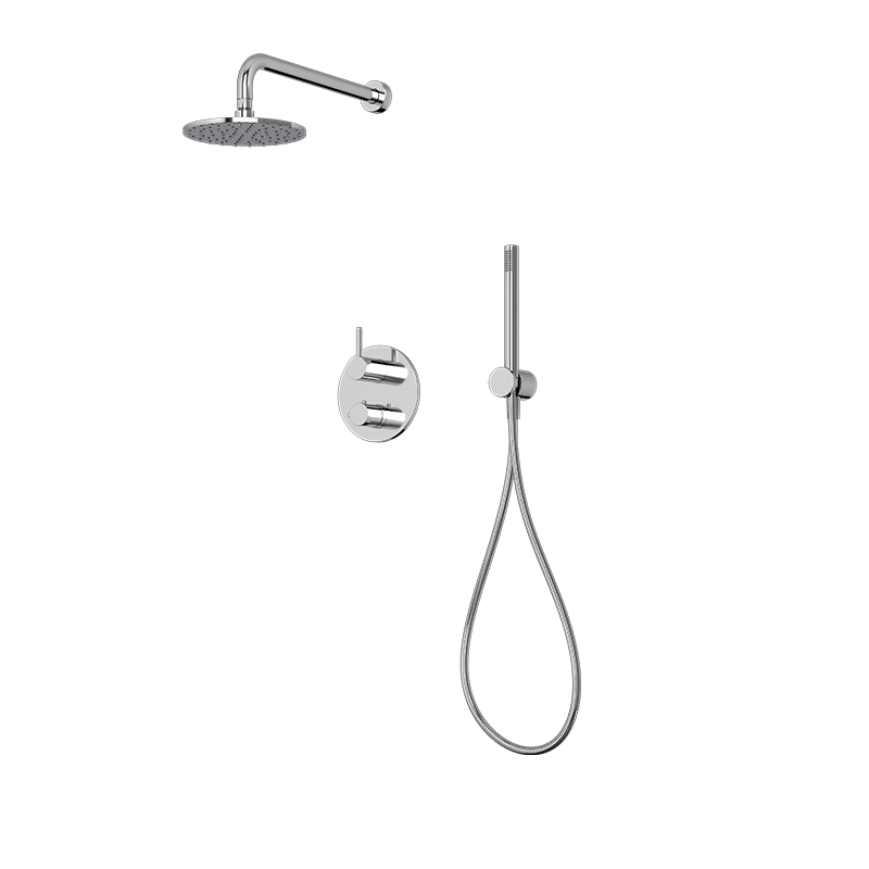 Rubi Vertigo 1/2" Thermostatic Shower Set with 8" Shower Head and 16" Horizontal Arm RVT2A40-13N