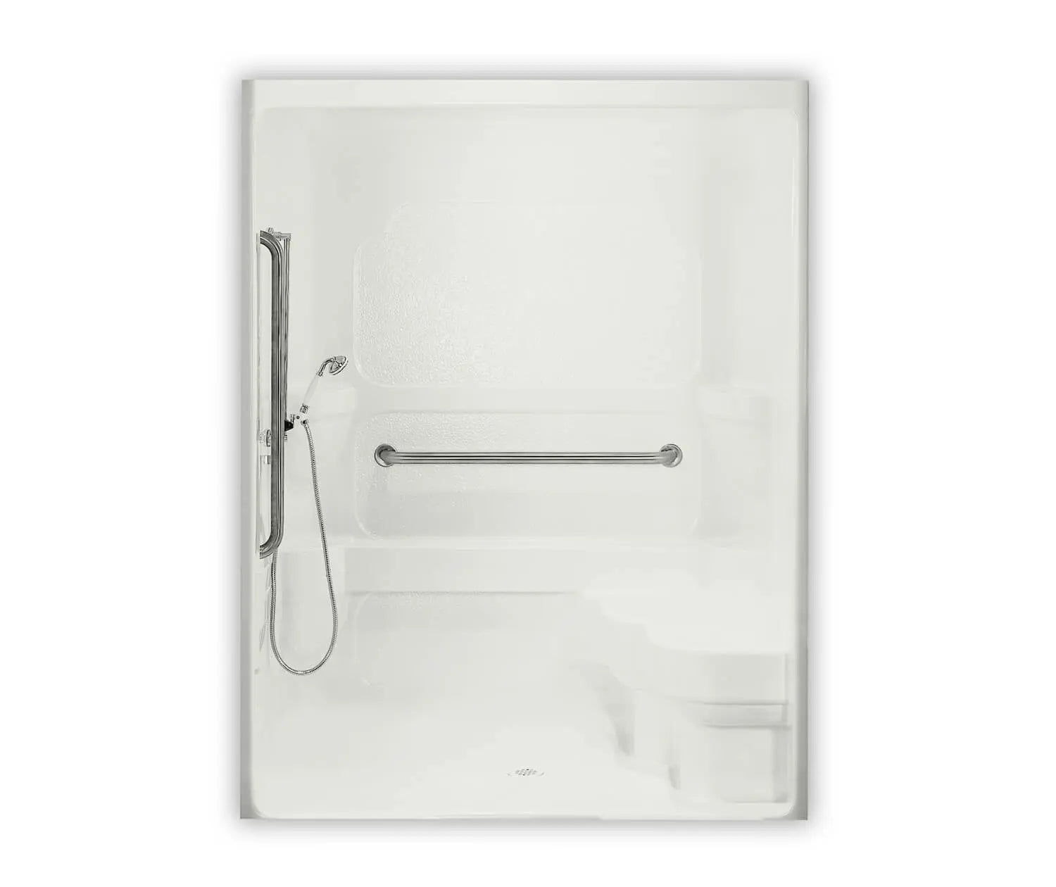 60NHS 84 x 37 Acrylic Alcove Center Drain One-Piece Shower in White - Plumbing Market