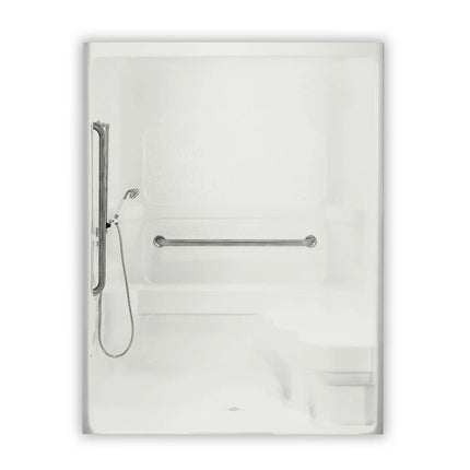 60NHS 84 x 37 Acrylic Alcove Center Drain One-Piece Shower in White - Plumbing Market