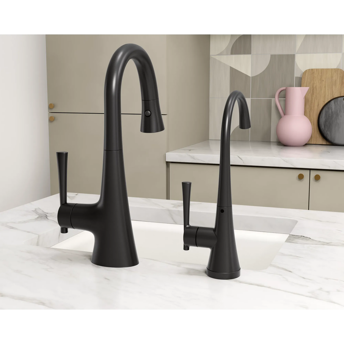 Moen Single-Handle High-Arc Single Mount Beverage Faucet S5560 in Matte Black (S5560BL) - view 3