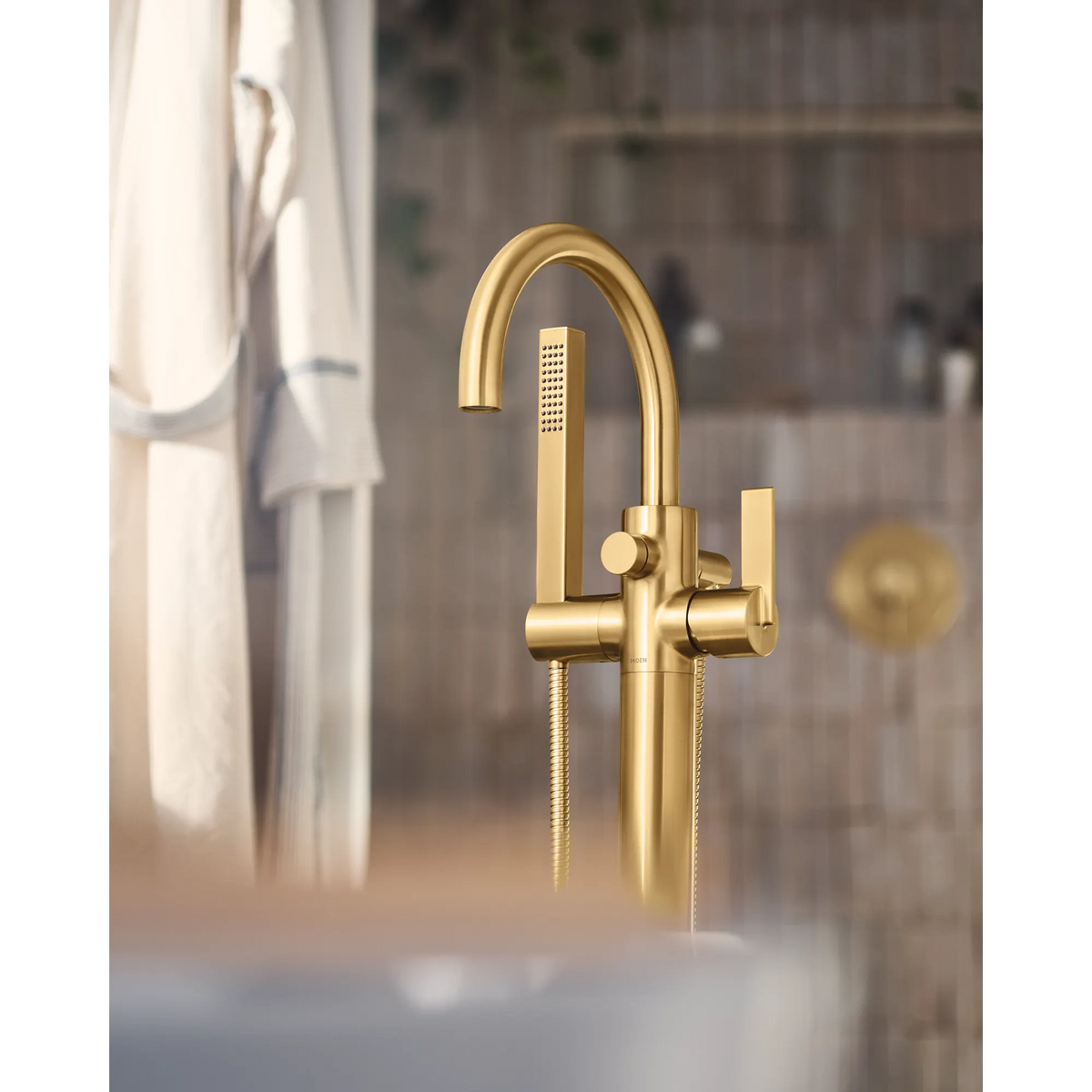 Moen Cia Single-Handle Tub Filler With Hand Shower 615 in Brushed Gold (615BG) - view 4