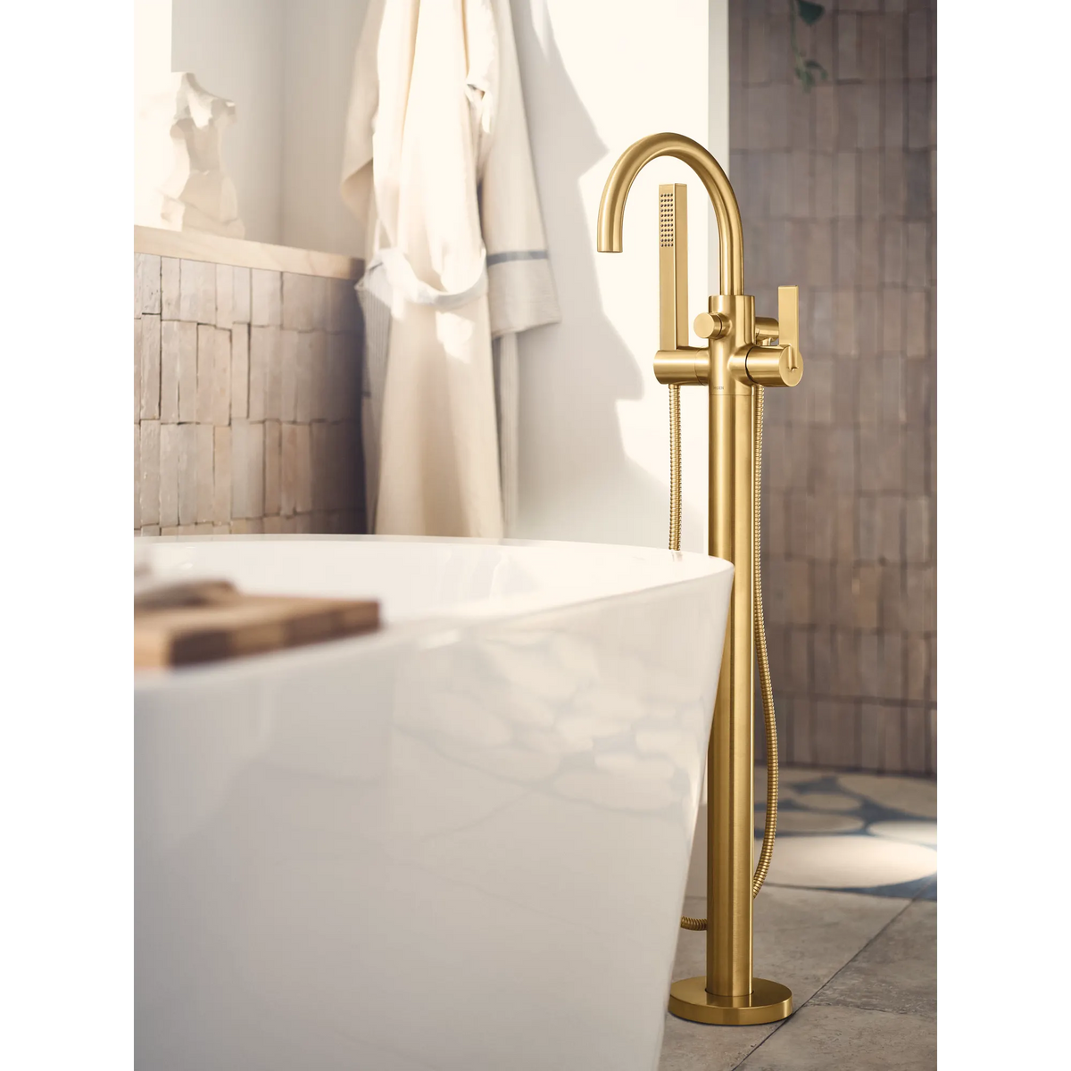 Moen Cia Single-Handle Tub Filler With Hand Shower 615 in Brushed Gold (615BG) - view 5