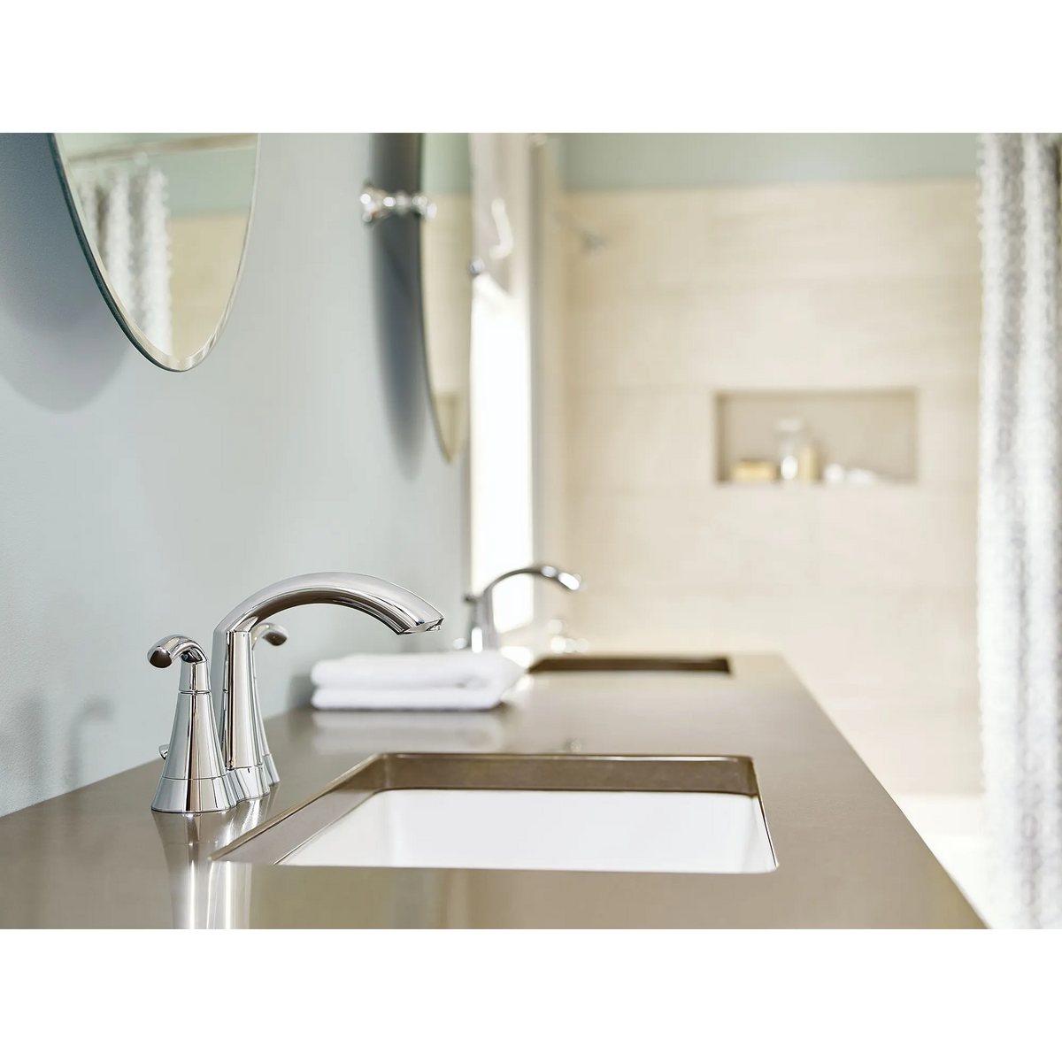 Moen Glyde Two-Handle High-Arc Bathroom Faucet 6172 in Matte Black (6172BL) - view 5