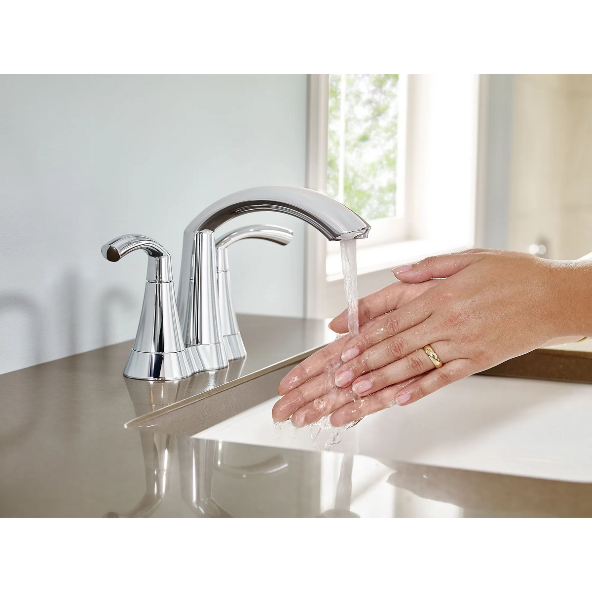 Moen Glyde Two-Handle High-Arc Bathroom Faucet 6172 in Chrome (6172) - view 2