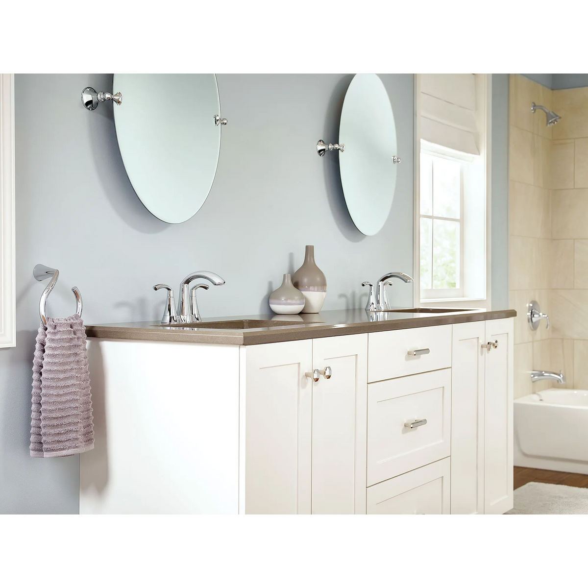 Moen Glyde Two-Handle High-Arc Bathroom Faucet 6172 in Brushed Nickel (6172BN) - view 2