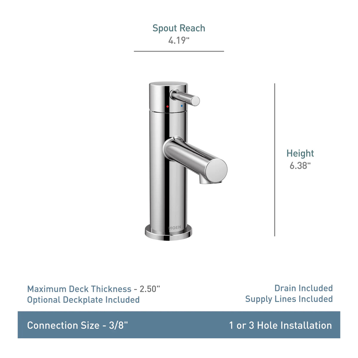 Moen Align Single-Handle High-Arc Bathroom Faucet 6190 in Brushed Nickel (6190BN) - view 2