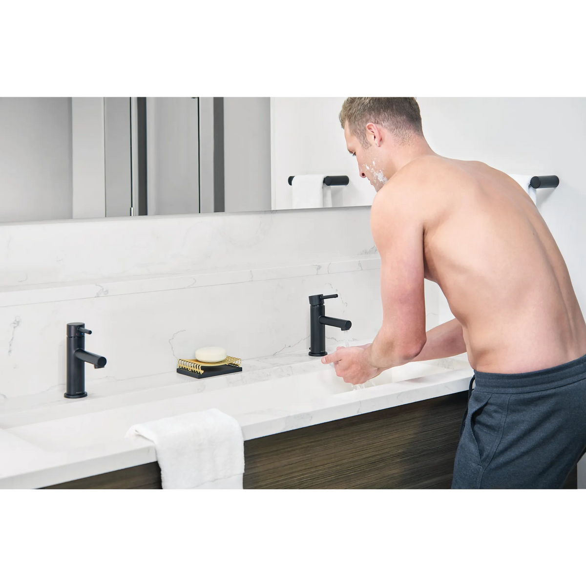 Moen Align Single-Handle High-Arc Bathroom Faucet 6190 in Matte Black (6190BL) - view 3