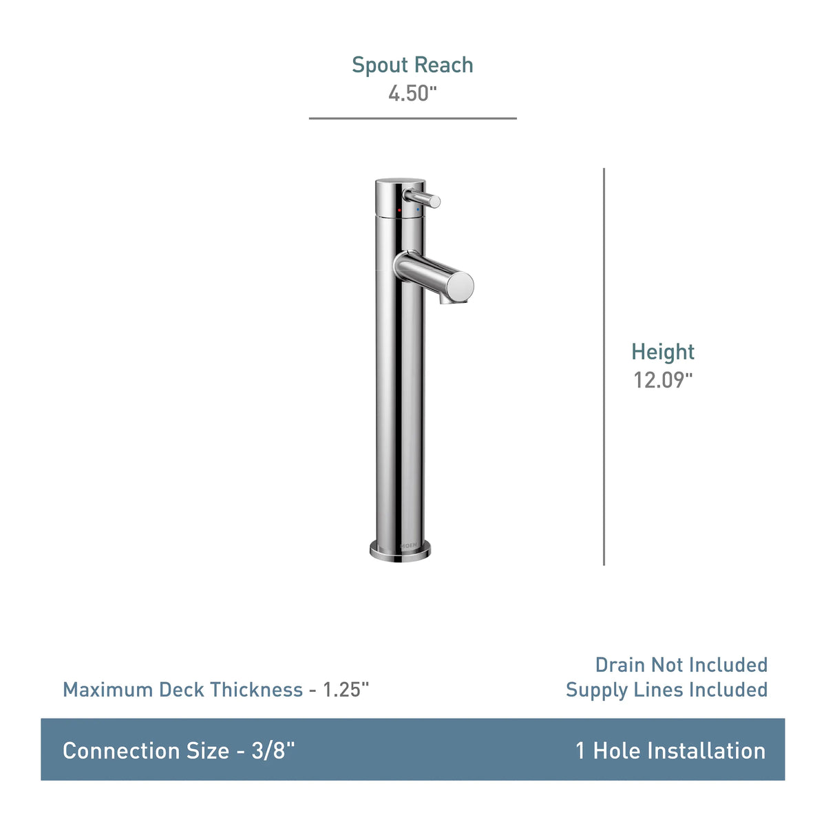 Moen Align Single-Handle High-Arc Vessel Bathroom Faucet 6192 in Brushed Gold (6192BG) - view 12