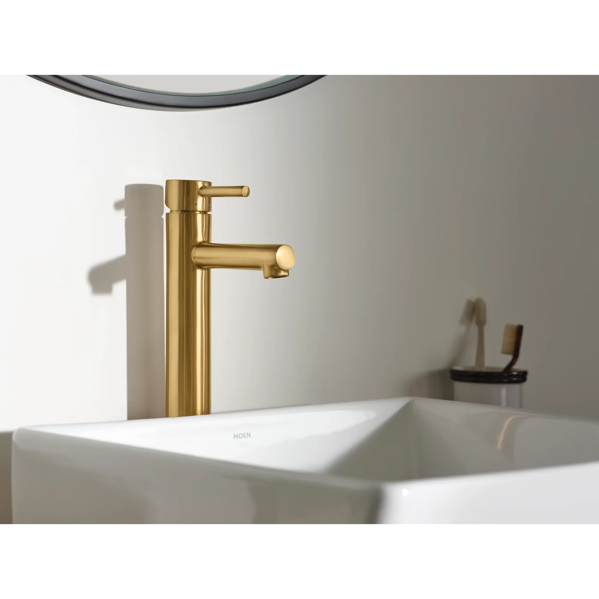 Moen Align Single-Handle High-Arc Vessel Bathroom Faucet 6192 in Brushed Gold (6192BG) - view 10