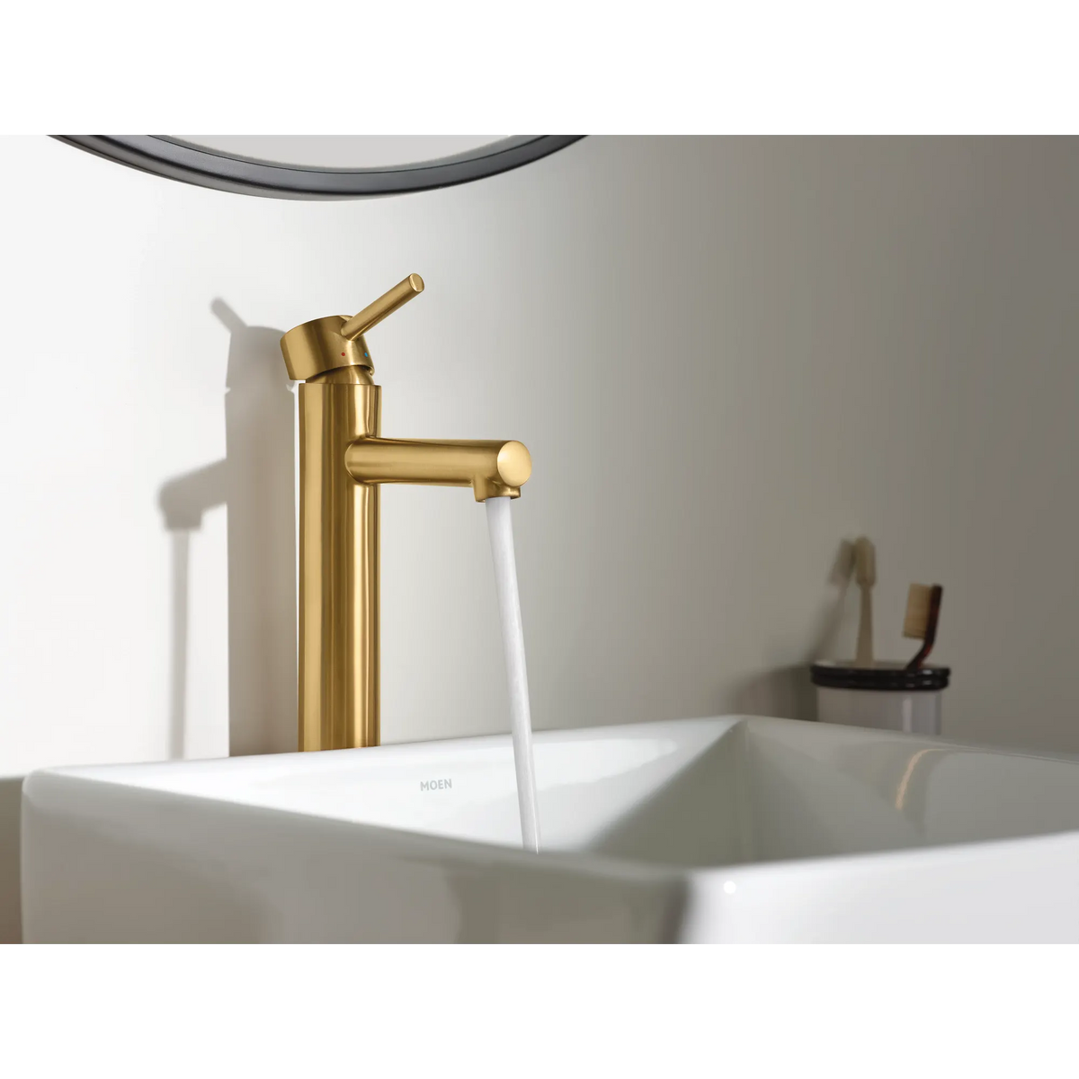 Moen Align Single-Handle High-Arc Vessel Bathroom Faucet 6192 in Brushed Gold (6192BG) - view 3