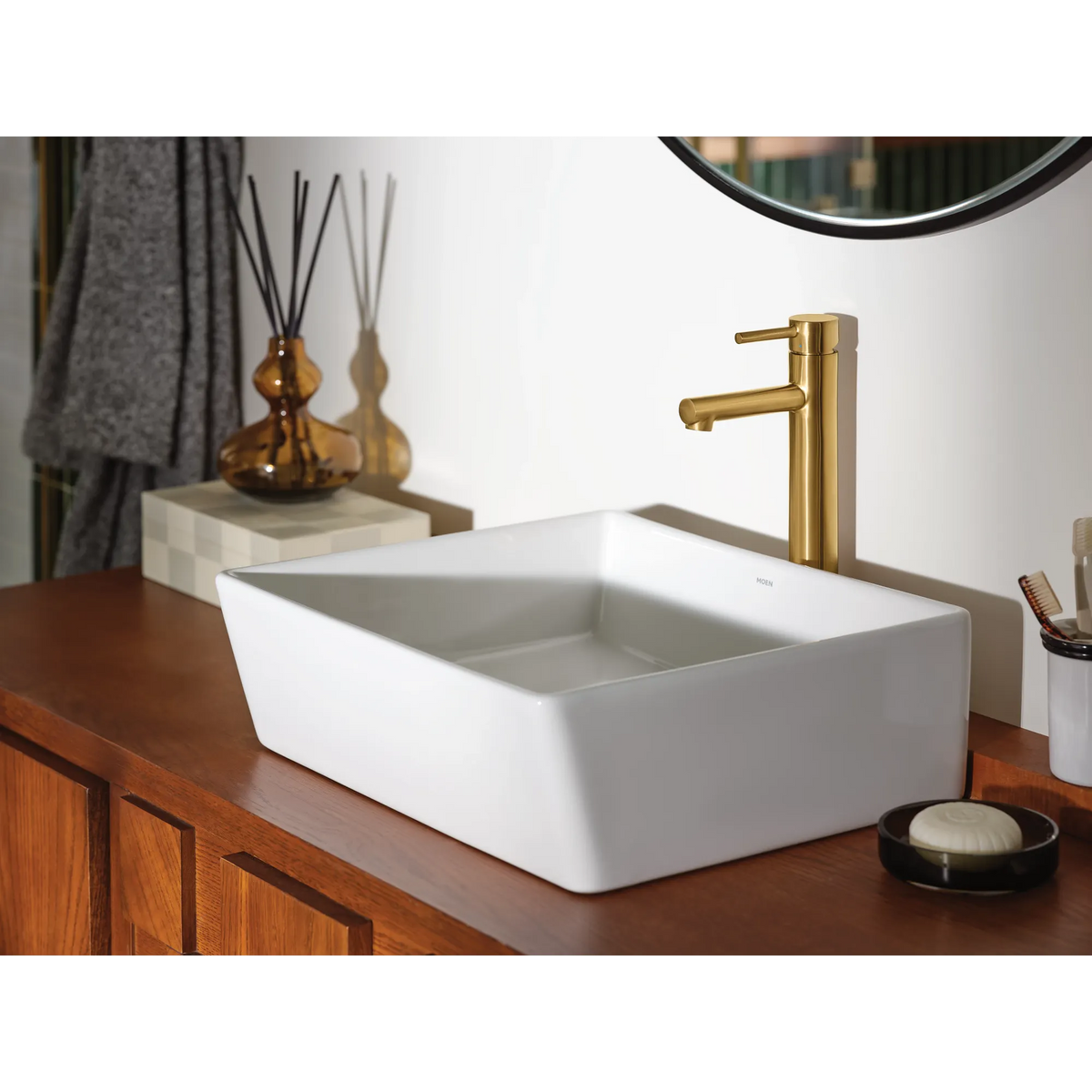 Moen Align Single-Handle High-Arc Vessel Bathroom Faucet 6192 in Brushed Gold (6192BG) - view 7