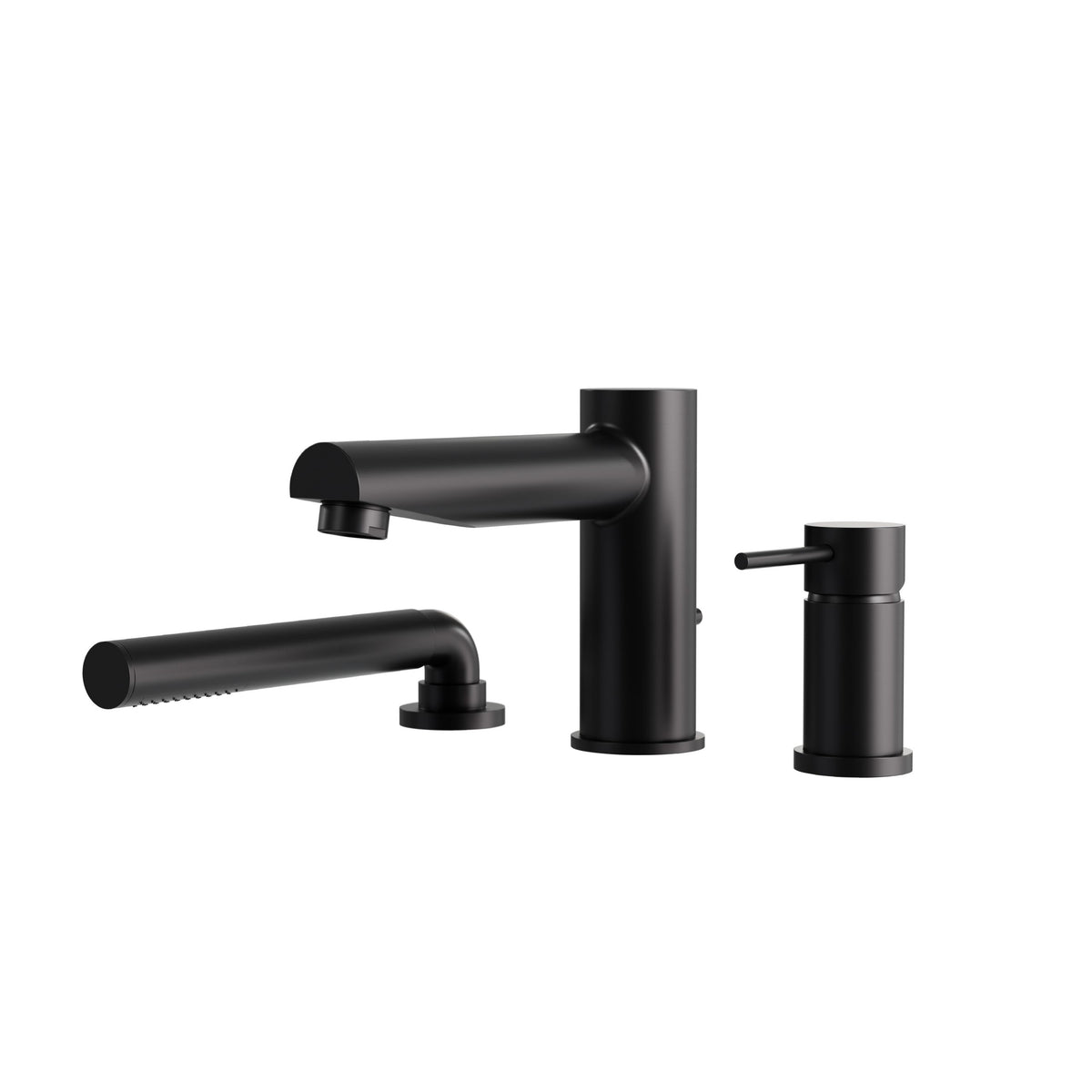 Aquabrass Xpress Volare 3-piece Deckmount Tub Filler with Handshower 61N13 in Electro Black