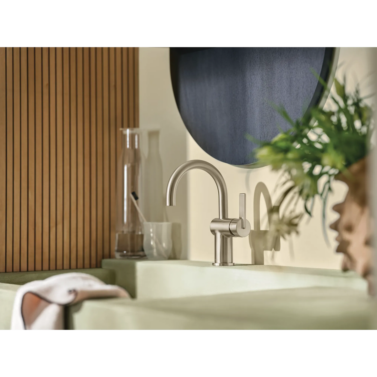 Moen Cia Single-Handle High-Arc Bathroom Faucet 6221 in Brushed Nickel (6221BN) - view 3