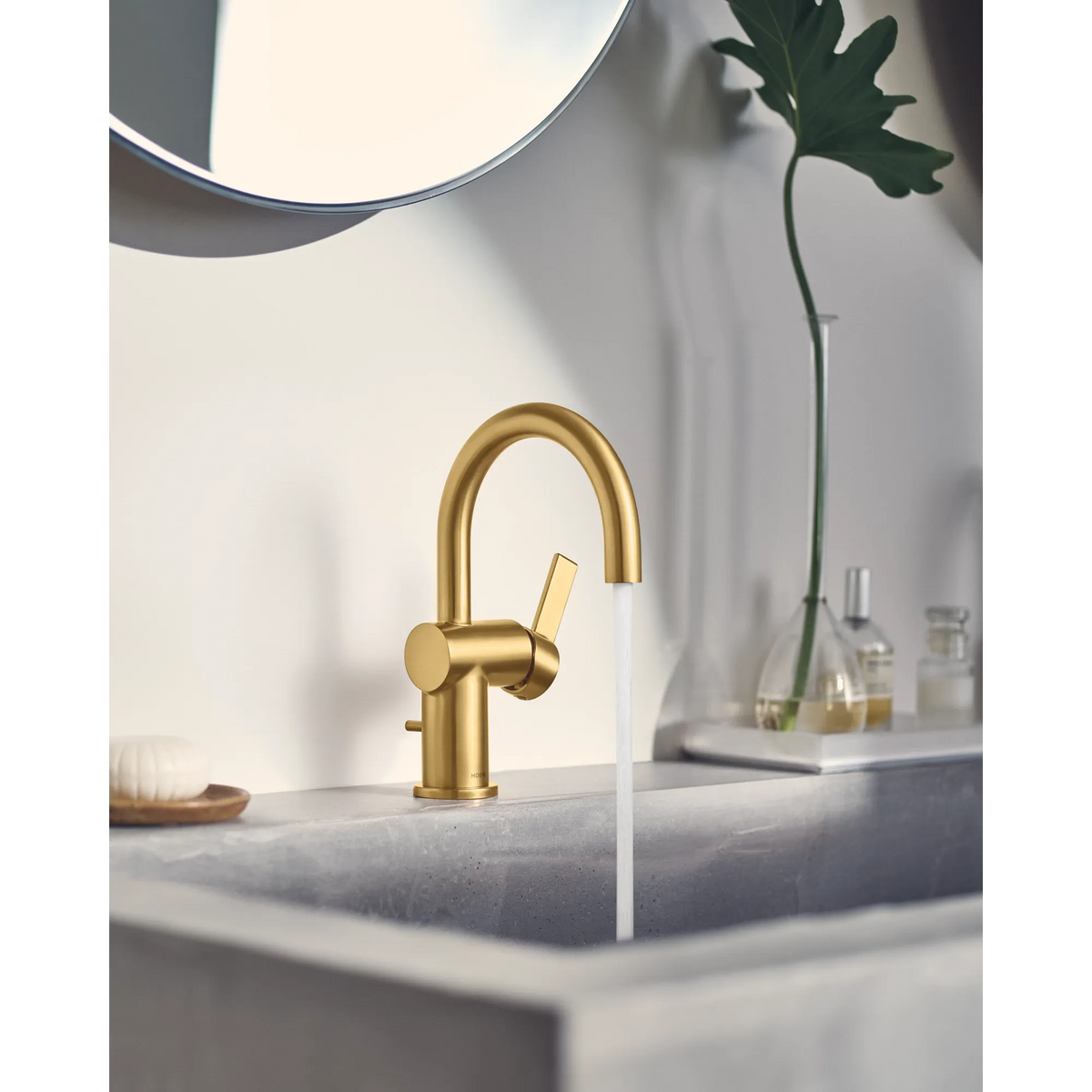 Moen Cia Single-Handle High-Arc Bathroom Faucet 6221 in Brushed Gold (6221BG) - view 6
