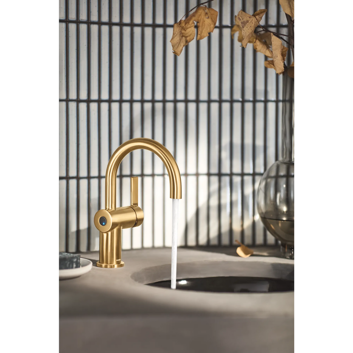 Moen Cia MotionSense Wave Single-Handle High-Arc Single Sensor Bathroom Faucet 6221EW in Brushed Gold (6221EWBG) - view 4