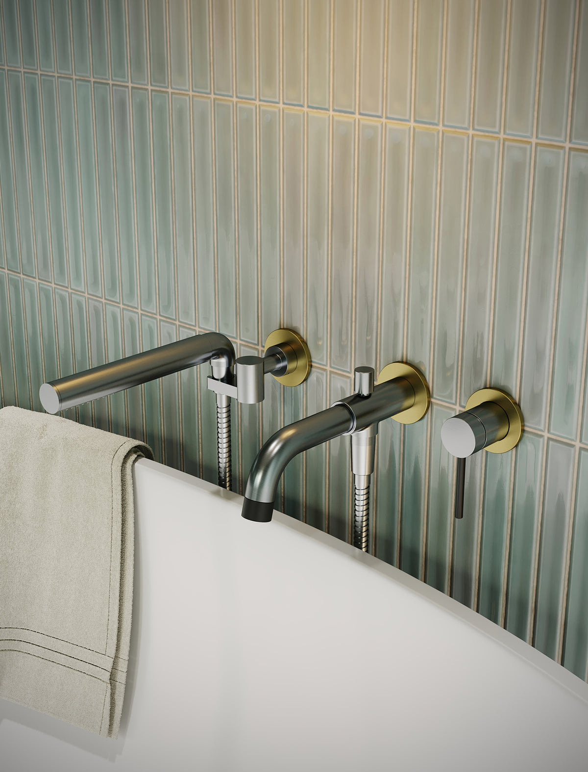 Aquabrass Xpress Umix 3-piece Wallmount Tub Filler 62304 detail