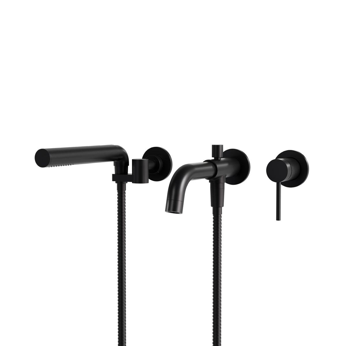 Aquabrass Xpress Umix 3-piece Wallmount Tub Filler 62304 in Electro Black