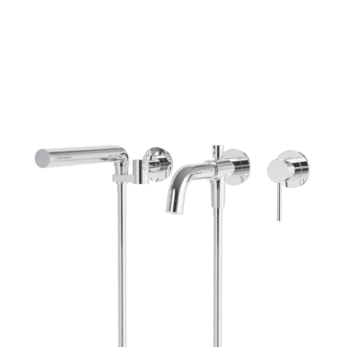 Aquabrass Xpress Umix 3-piece Wallmount Tub Filler 62304 in Polished Chrome