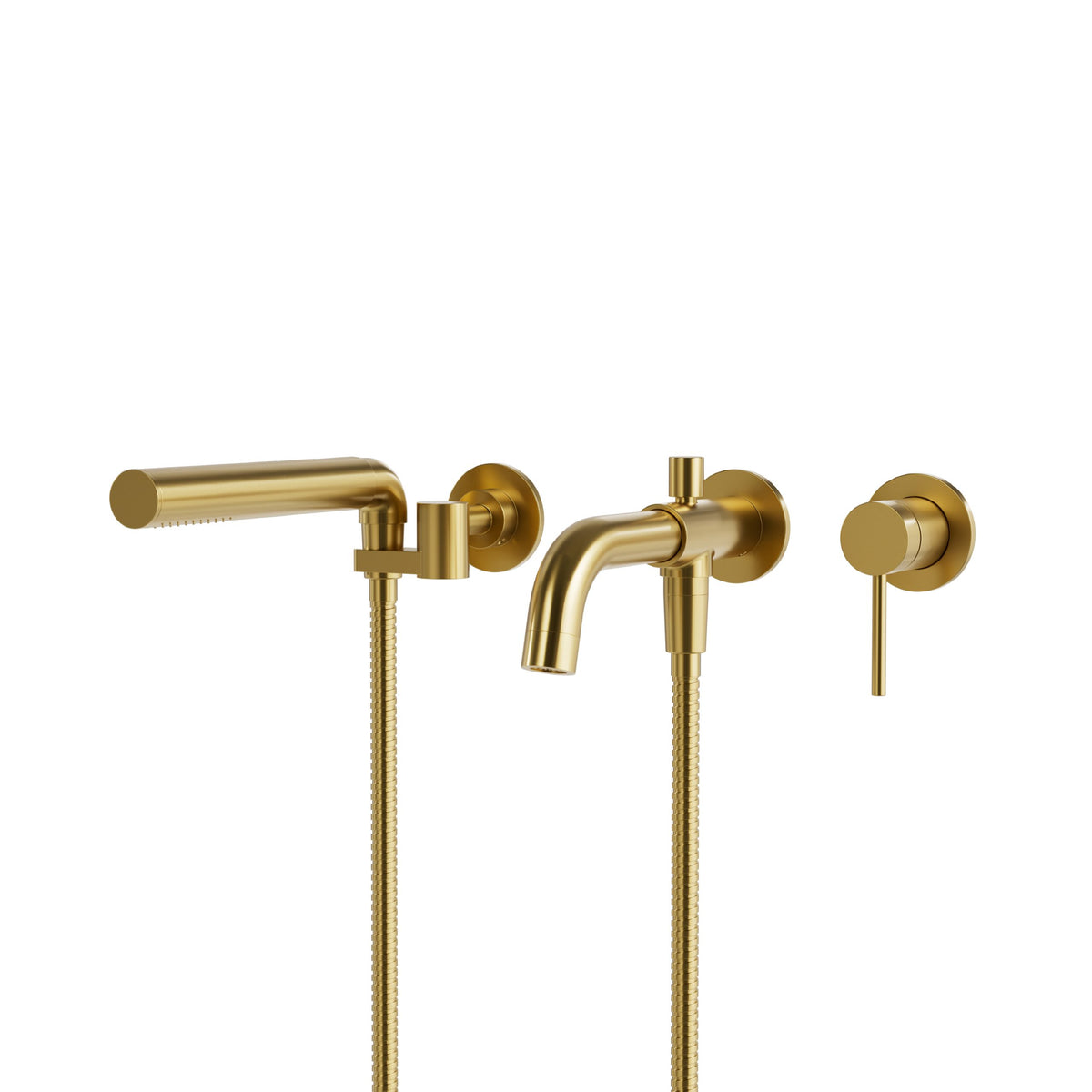 Aquabrass Xpress Umix 3-piece Wallmount Tub Filler 62304 in Sunset PVD