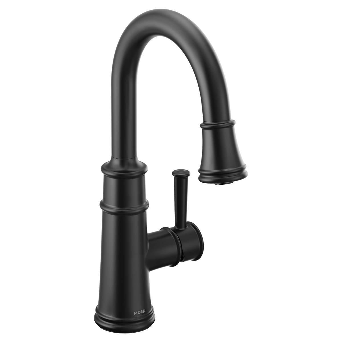 Moen Belfield Single-Handle High-Arc Pulldown Bar Faucet 6260 in Matte Black (6260BL)