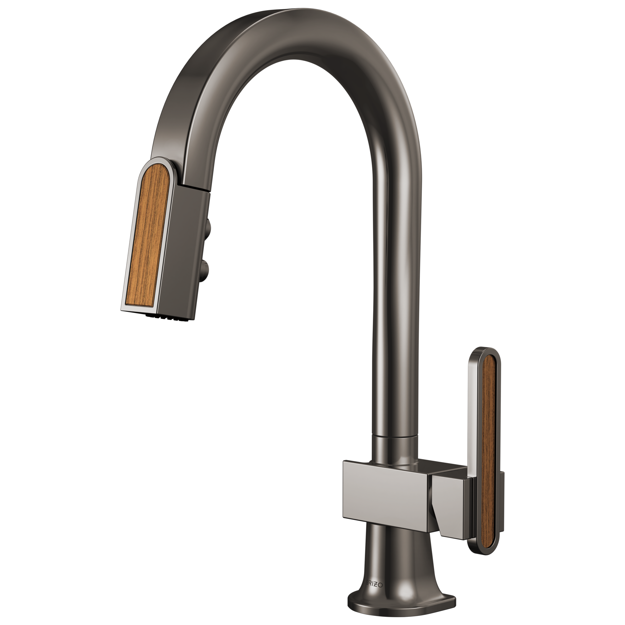63922LF-BNXWDLHP Brizo Pull-Down Prep Faucet with Arc Spout and Wood Wand - Less Handle - Plumbing Market