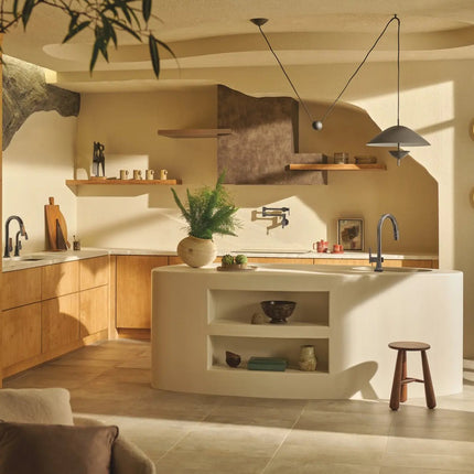 63922LF-BNXWDLHP Brizo Pull-Down Prep Faucet with Arc Spout and Wood Wand - Less Handle - Plumbing Market