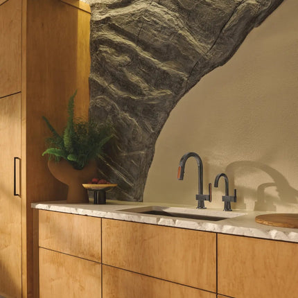 63922LF-BNXWDLHP Brizo Pull-Down Prep Faucet with Arc Spout and Wood Wand - Less Handle - Plumbing Market