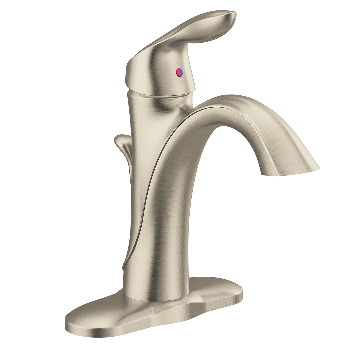 Moen Eva Single-Handle High-Arc Bathroom Faucet 6400 in Brushed Nickel (6400BN) - view 4