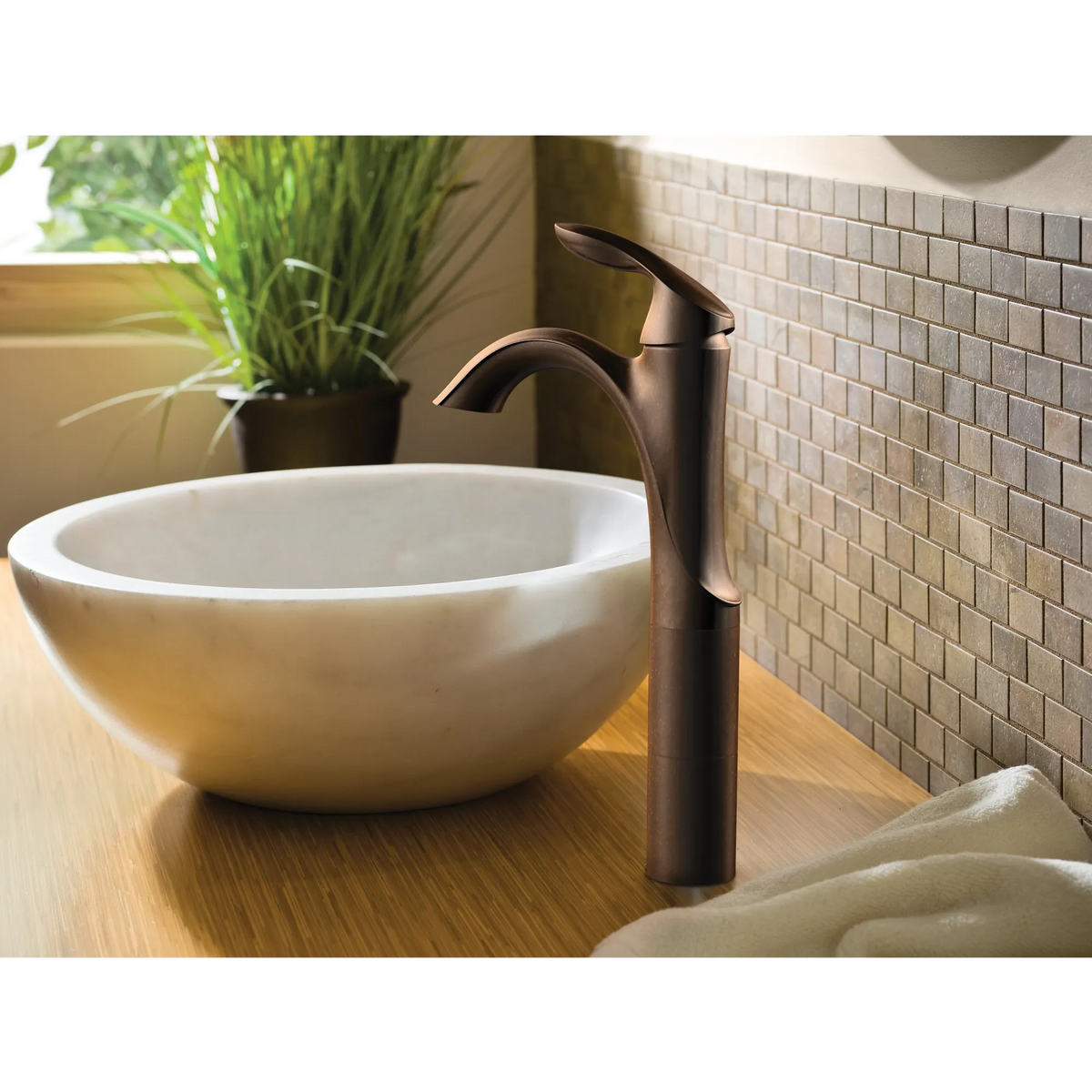 Moen Eva Single-Handle High-Arc Bathroom Faucet 6400 in Oil Rubbed Bronze (6400ORB) - view 3
