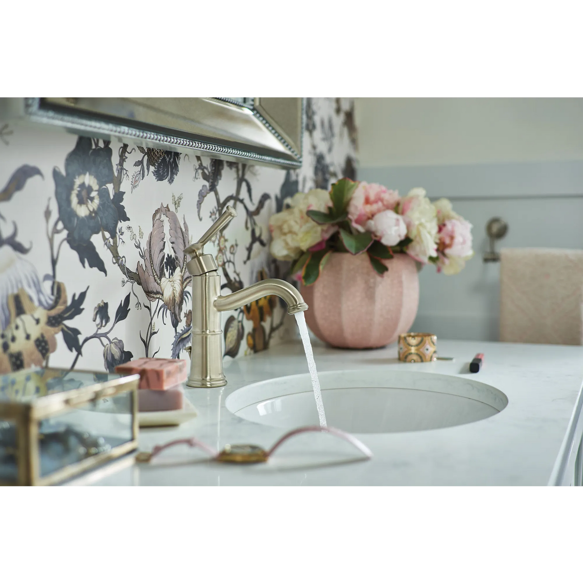 Moen Belfield Single-Handle High-Arc Bathroom Faucet 6402 in Brushed Nickel (6402BN) - view 4