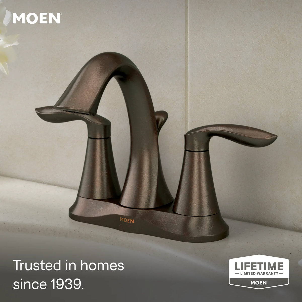 Moen Eva Two-Handle High-Arc Bathroom Faucet 6410 in Oil Rubbed Bronze (6410ORB) - view 2