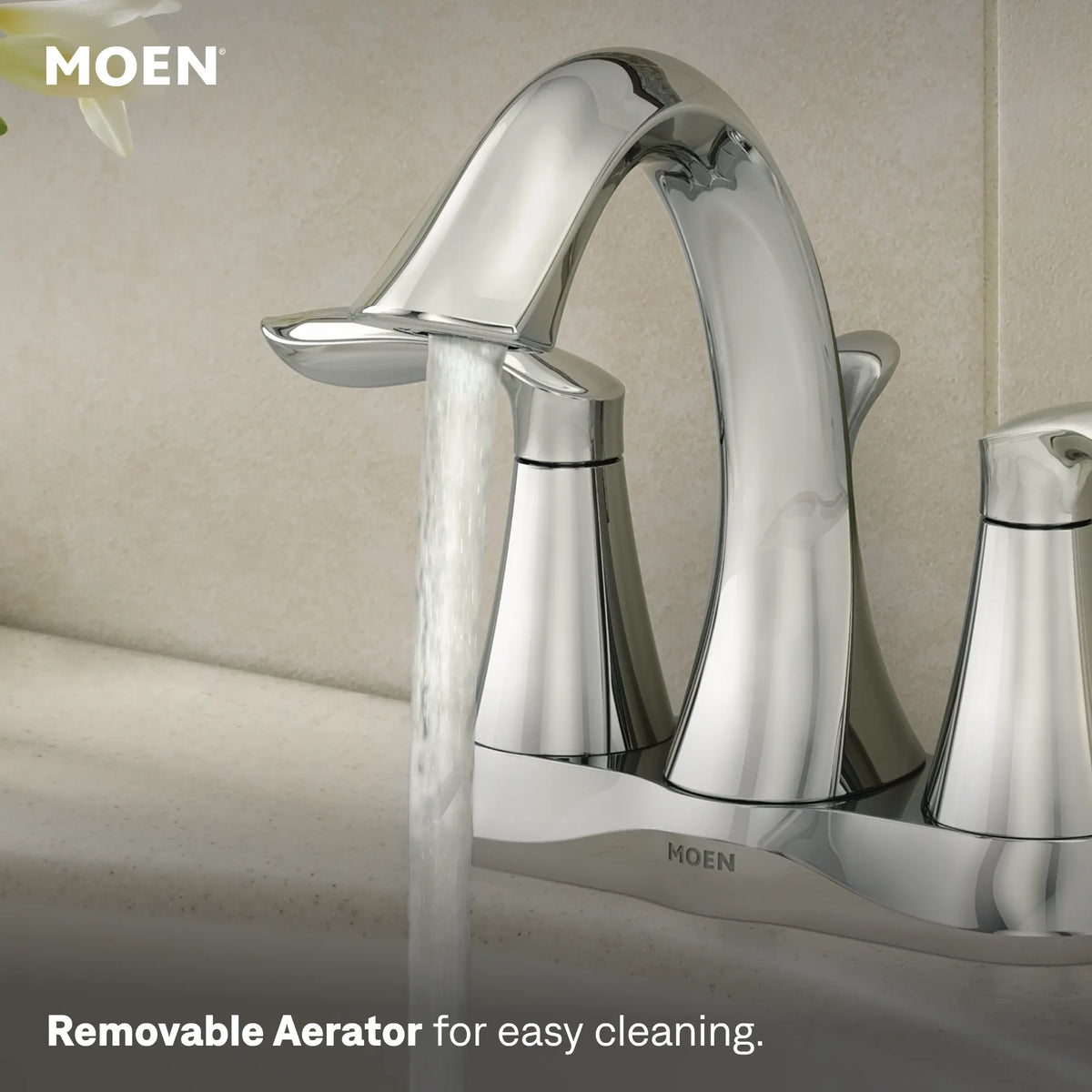 Moen Eva Two-Handle High-Arc Bathroom Faucet 6410 in Chrome (6410) - view 4