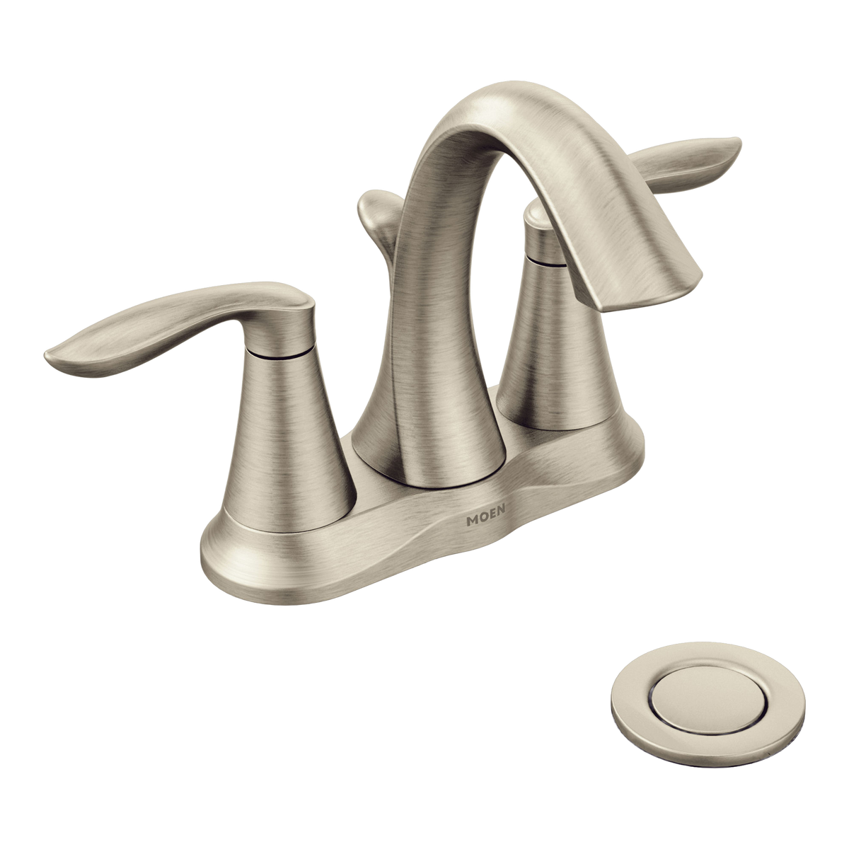 Moen Eva Two-Handle High-Arc Bathroom Faucet 6410 in Brushed Nickel (6410BN)