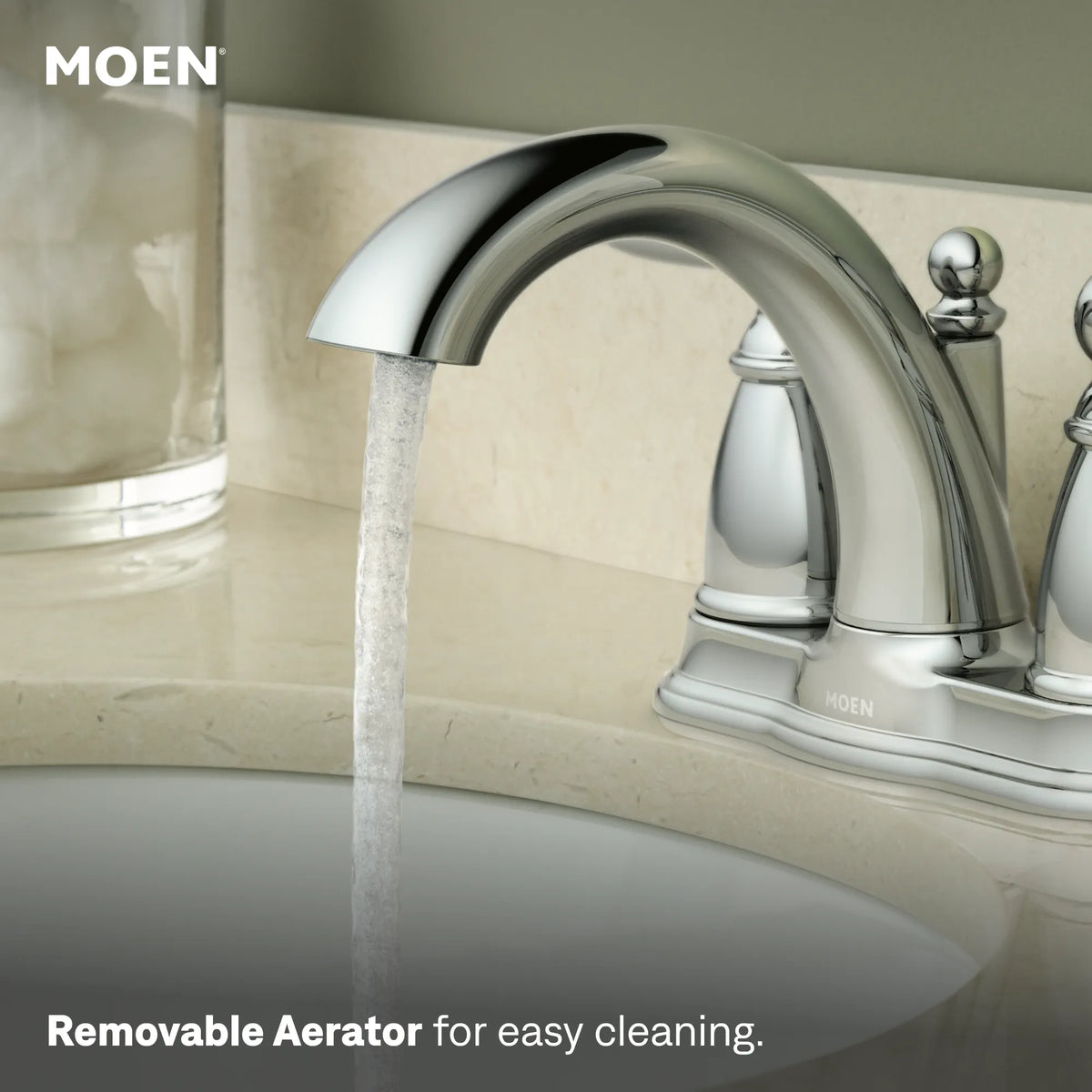 Moen Brantford Two-Handle High-Arc Bathroom Faucet 6610 in Chrome (6610) - view 4