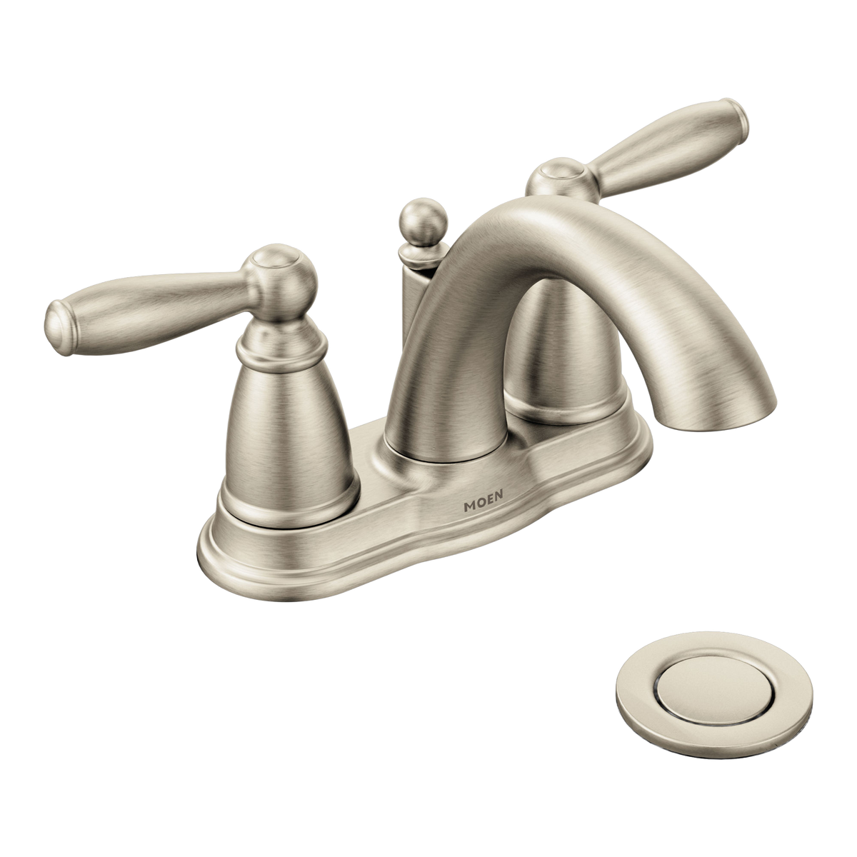 Moen Brantford Two-Handle High-Arc Bathroom Faucet 6610 in Brushed Nickel (6610BN)