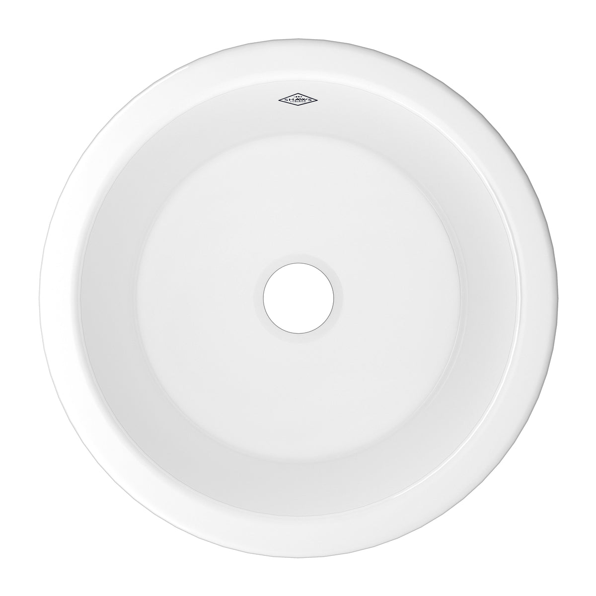 Shaws Lancaster 18" Single Bowl Round Bar/Food Prep Fireclay Kitchen Sink UM1807 - White