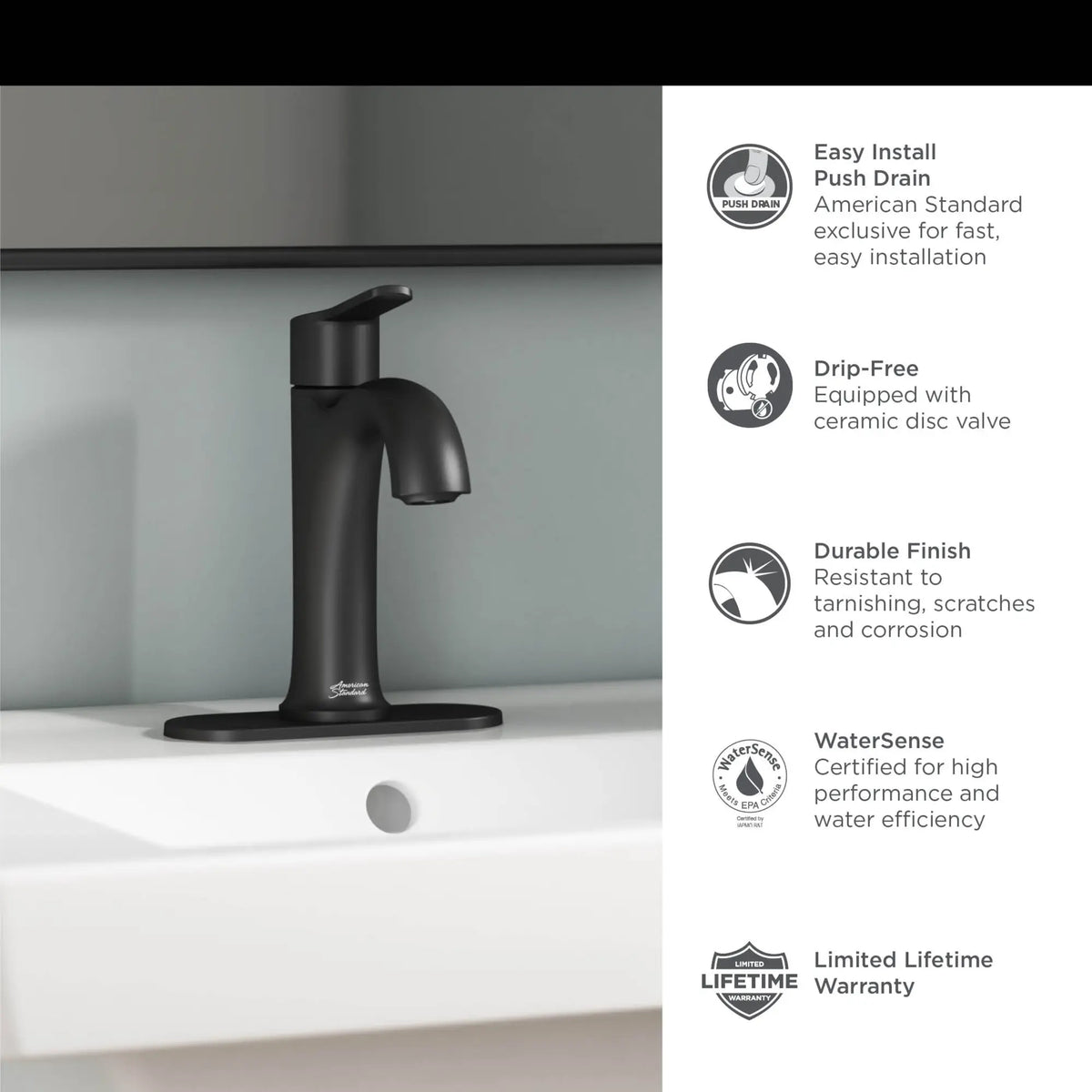 American Standard Corsham Single Hole Single-Handle Bathroom Faucet 1.2 gpm/4.5 L/min with Lever Handle