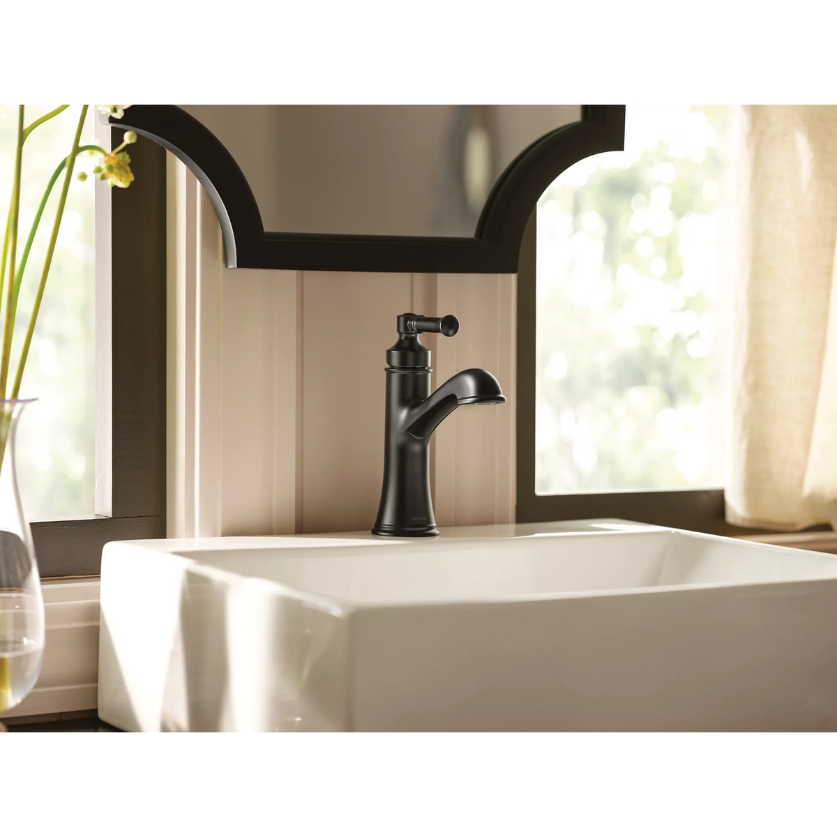 Moen Dartmoor Single-Handle High-Arc Bathroom Faucet 6803 in Matte Black (6803BL) - view 12