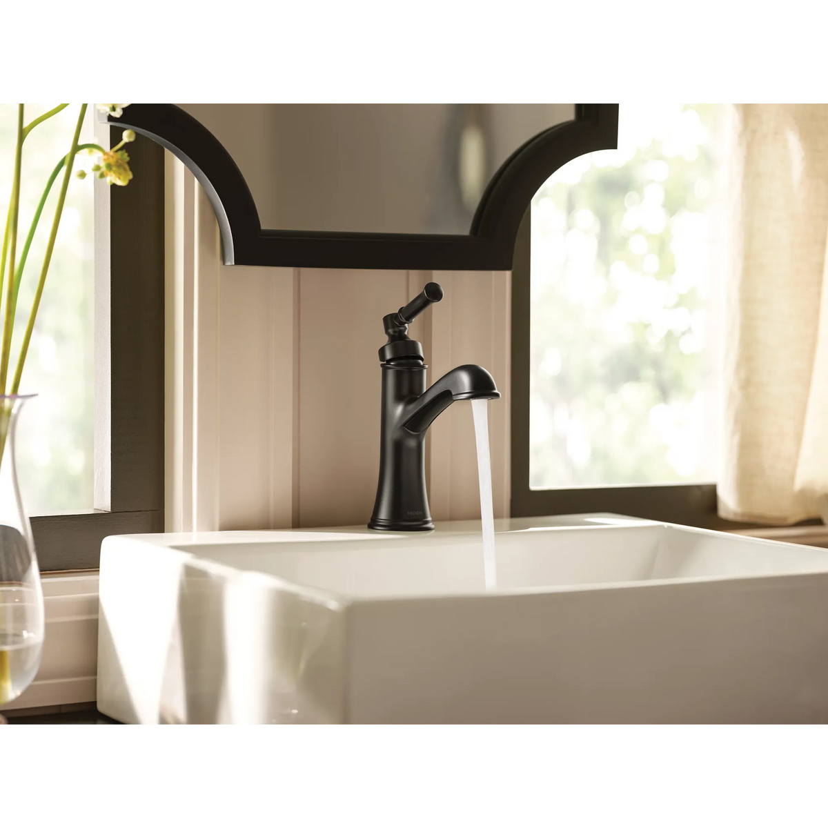 Moen Dartmoor Single-Handle High-Arc Bathroom Faucet 6803 in Matte Black (6803BL) - view 10