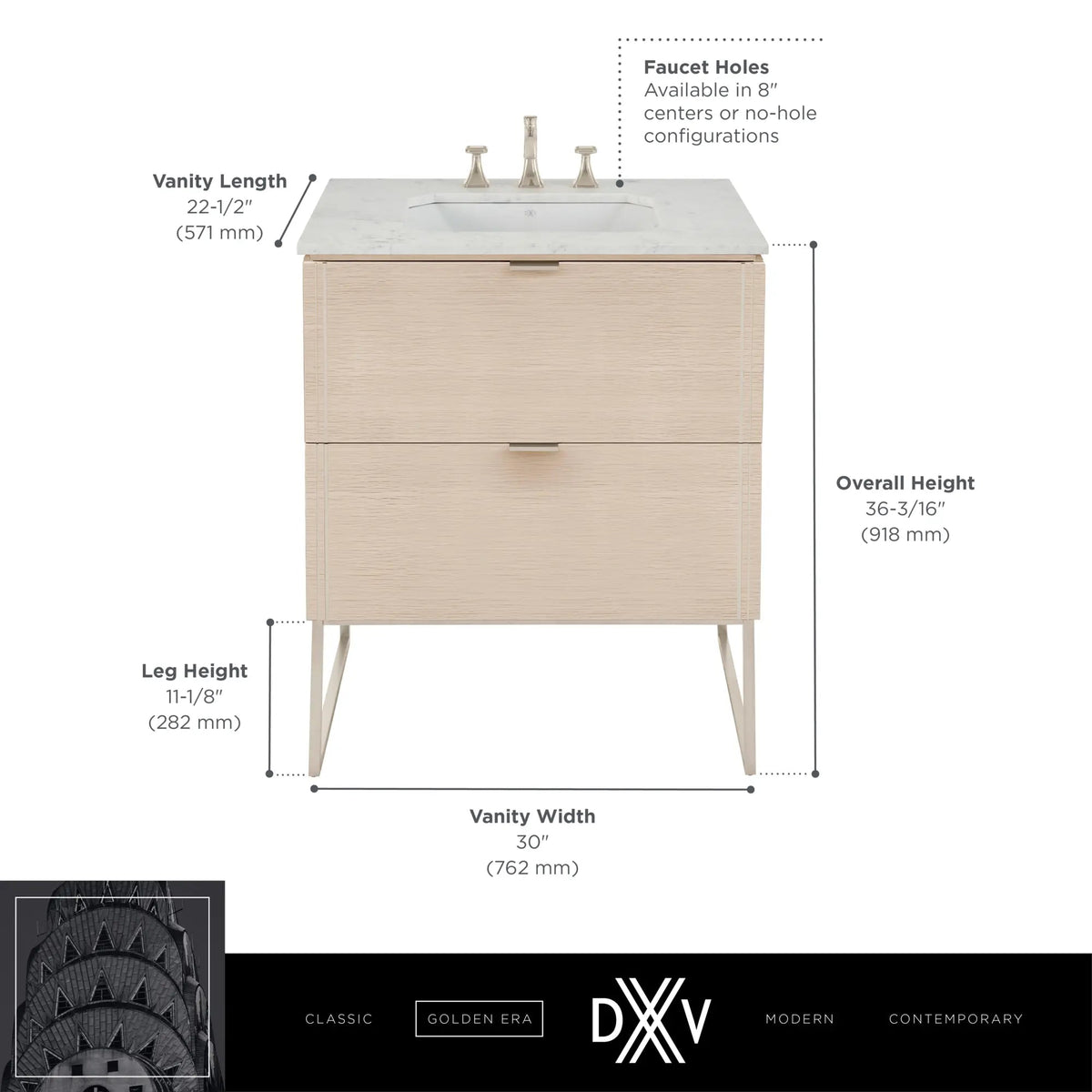 DXV Belshire 30 in. Single Vanity Only in Natural Oak (D19085030.414)