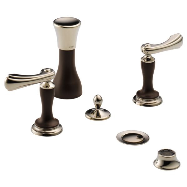 Brizo 4-Hole Mount Bidet Faucet with Vacuum Breaker - Less Handles 68485-PNCOLHP - Plumbing Market