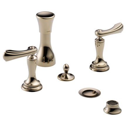 Brizo 4-Hole Mount Bidet Faucet with Vacuum Breaker - Less Handles 68485-PNLHP - Plumbing Market