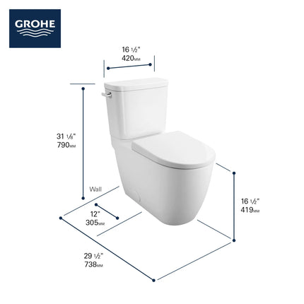 Grohe Essence 2-piece 4.8 Lpf (1.28 gpf) Comfort Height Elongated Toilet - Plumbing Market