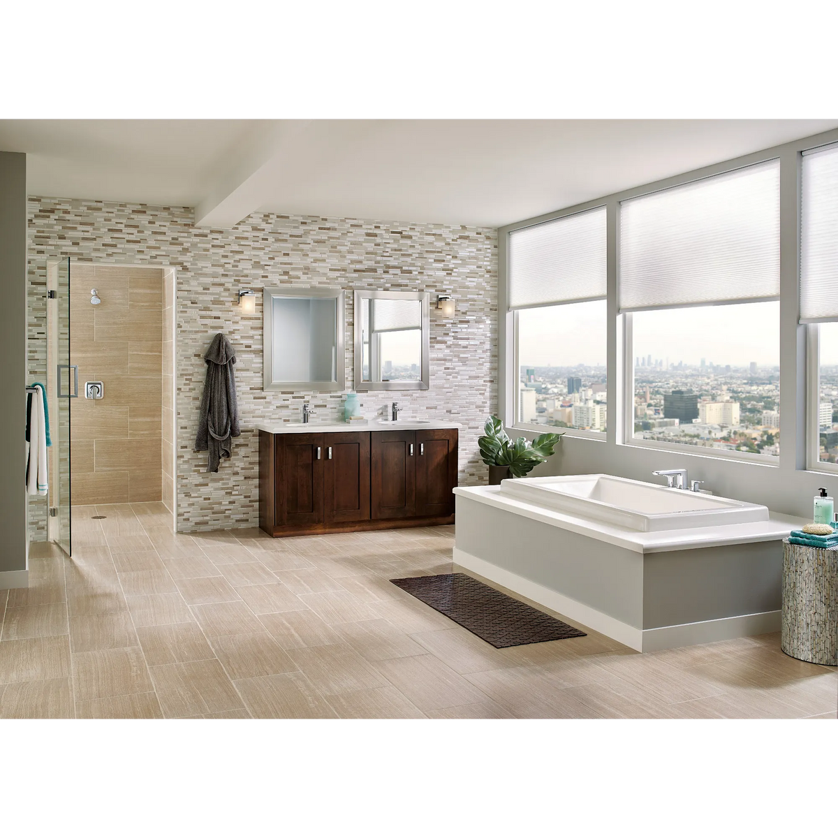 Moen Rizon Two-Handle Low-Arc Roman Tub Faucet T935 in Chrome (T935) - view 2