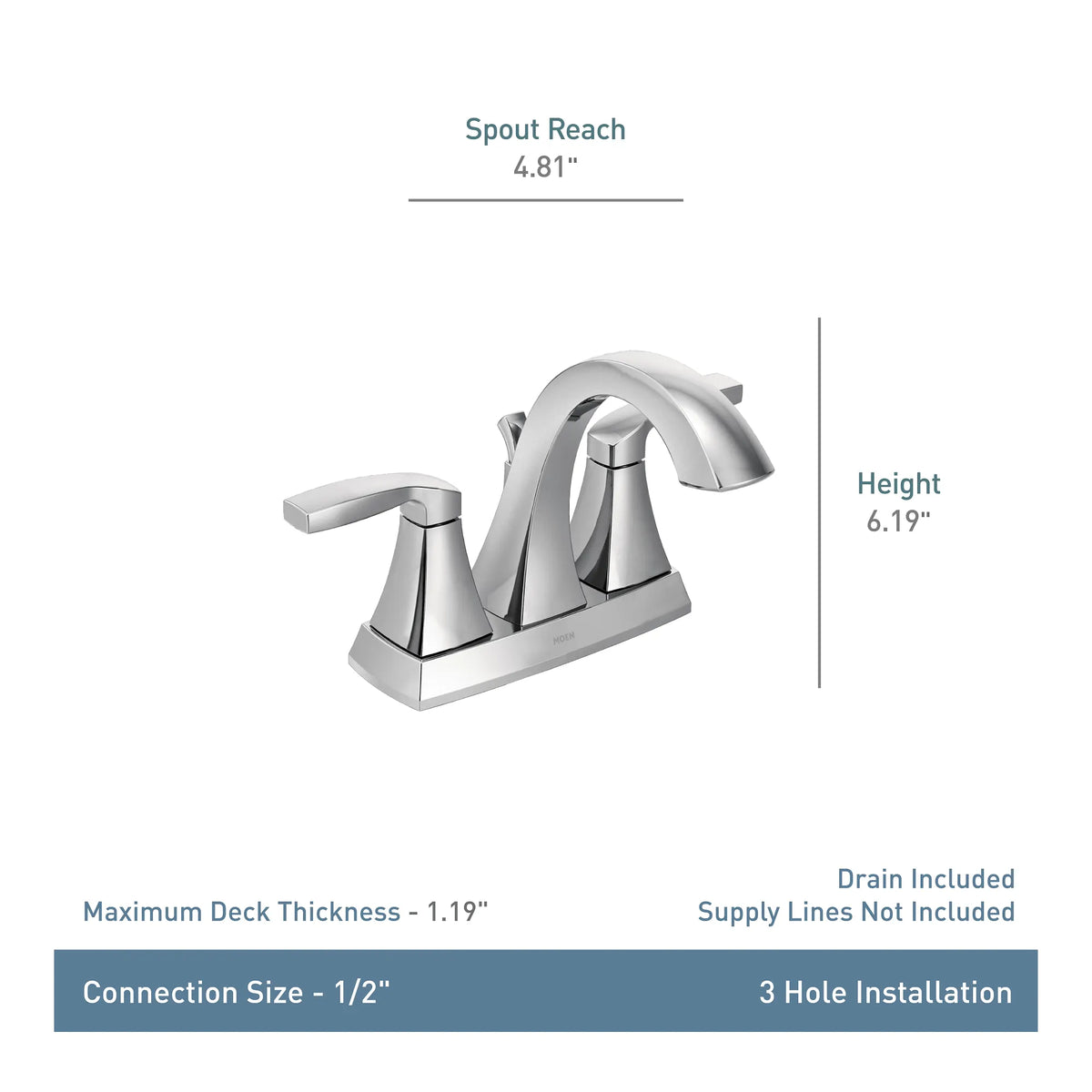 Moen Voss Two-Handle High-Arc Bathroom Faucet 6901 in Oil Rubbed Bronze (6901ORB) - view 2