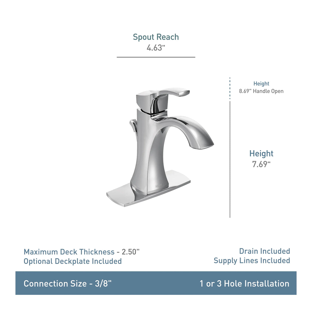 Moen Voss Single-Handle High-Arc Bathroom Faucet 6903 in Polished Nickel (6903NL) - view 2