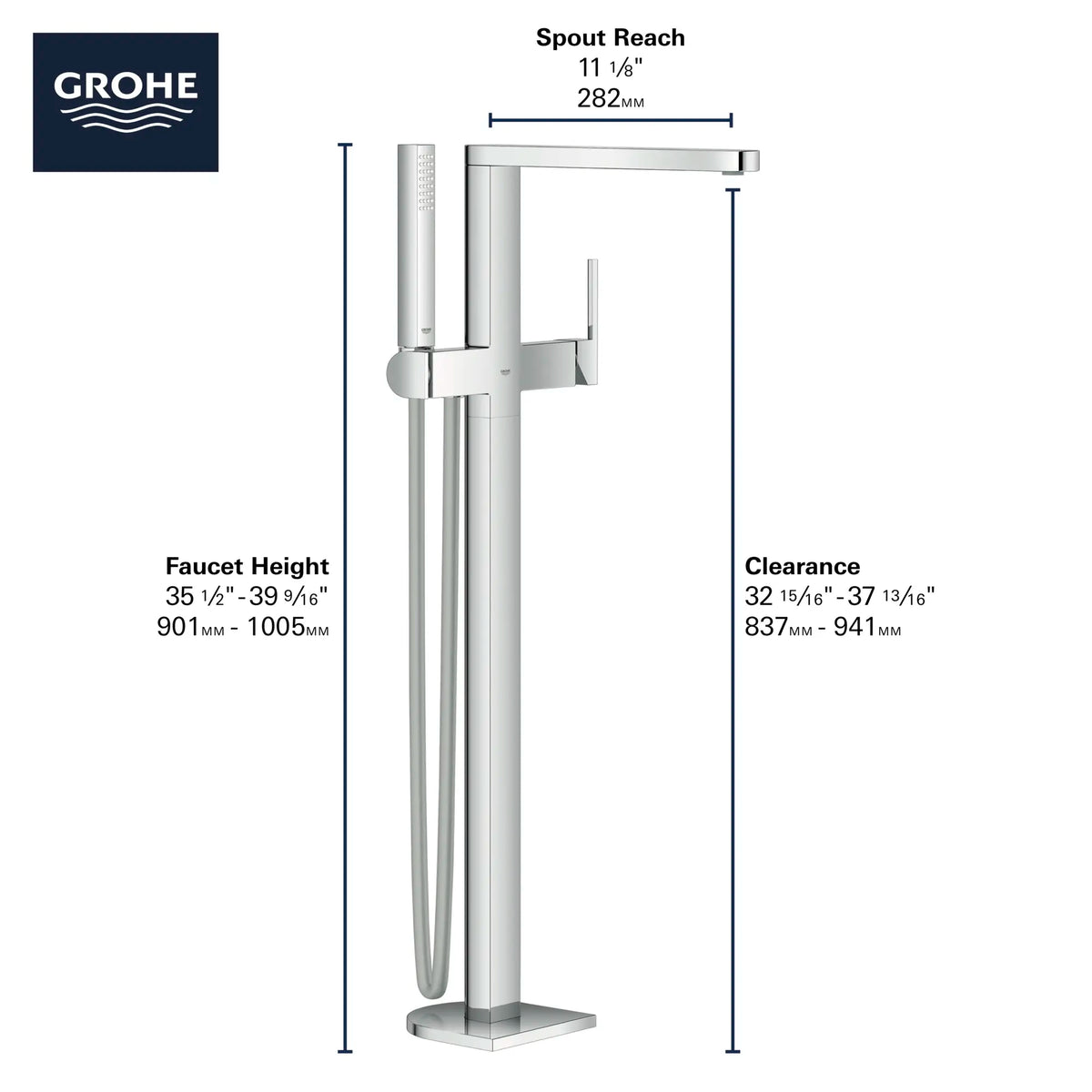 Grohe PLUS OHM BATH FREEST. +SHOW.SET  Chrome 23846003 - StarLight Chrome