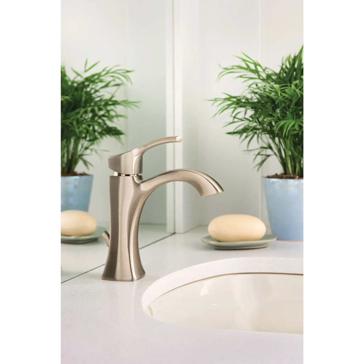 Moen Voss Single-Handle High-Arc Bathroom Faucet 6903 in Brushed Nickel (6903BN) - view 2