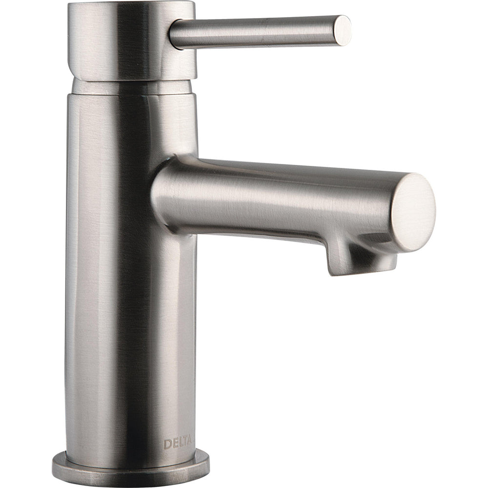 Delta Tommy Solid Handle Lav Faucet, Straight Tub Spout - Stainless